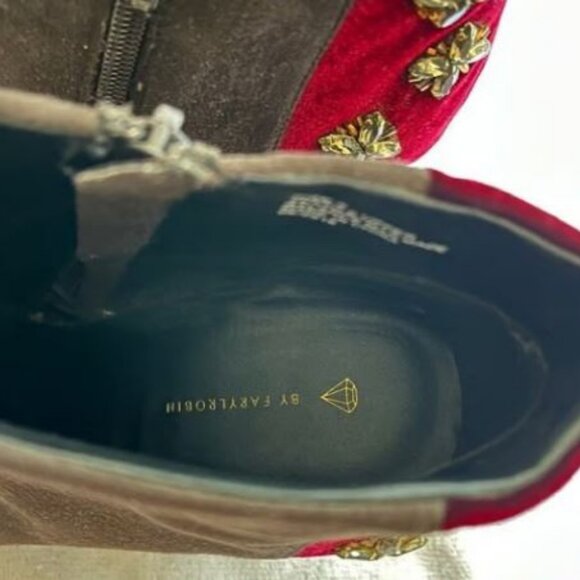 Anthropologie Farylrobin Suede Velvet Fawcett Booties Sz 8 - Picture 7 of 11